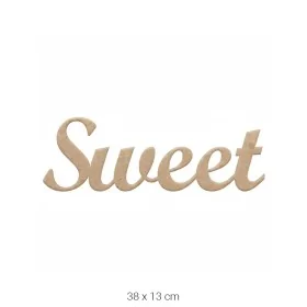 DS115 "Sweet" Yazılı Dekoratif Duvar Süsü Ham Ahşap Boyanabilir Obje